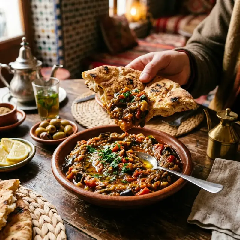 Zaalouk (Eggplant & Tomato Salad)