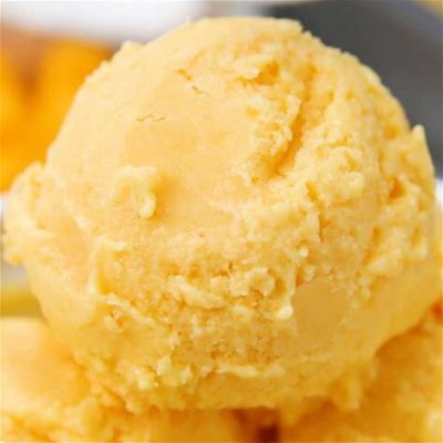 Healthy mango coconut frozen yogurt