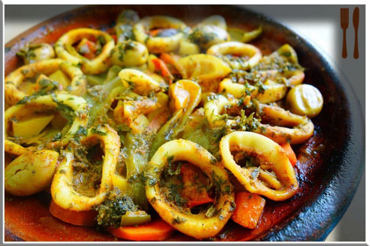 Moroccan grilled squid for a perfect diet